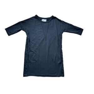 FRENCH TERRY women's Black Sweatshirt/shirt Dress, size XL, 3/4 sleeve